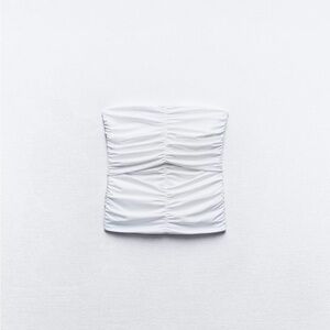 Zara ruched cut out tube top